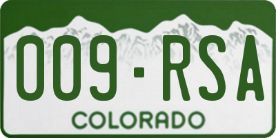 CO license plate 009RSA