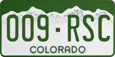 CO license plate 009RSC