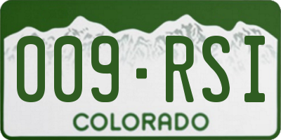 CO license plate 009RSI