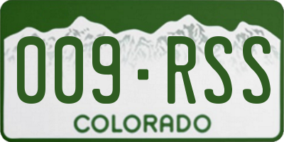 CO license plate 009RSS