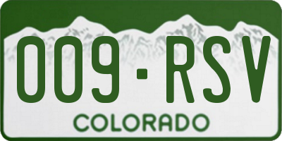 CO license plate 009RSV