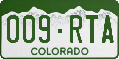 CO license plate 009RTA