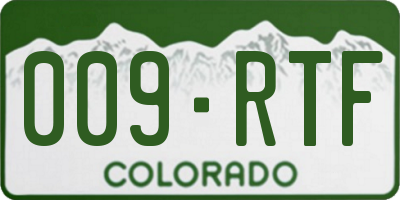 CO license plate 009RTF