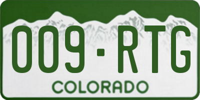 CO license plate 009RTG