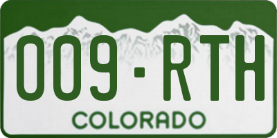 CO license plate 009RTH