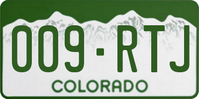 CO license plate 009RTJ