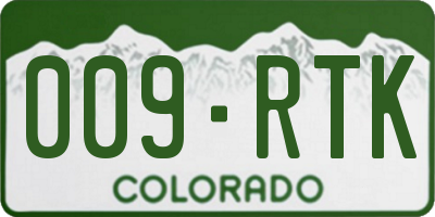 CO license plate 009RTK