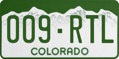 CO license plate 009RTL