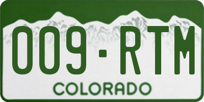 CO license plate 009RTM