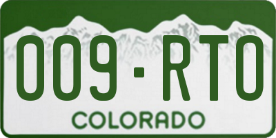 CO license plate 009RTO
