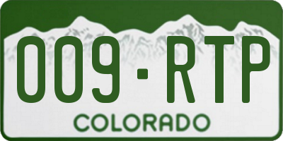 CO license plate 009RTP