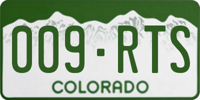 CO license plate 009RTS