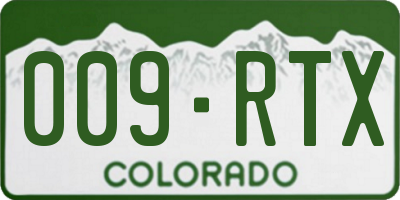 CO license plate 009RTX