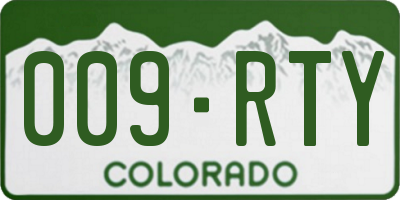 CO license plate 009RTY