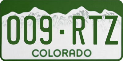 CO license plate 009RTZ