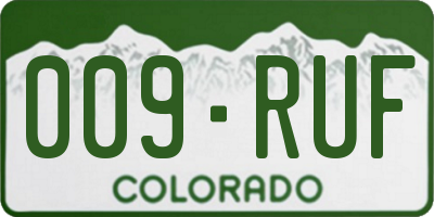 CO license plate 009RUF