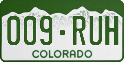 CO license plate 009RUH