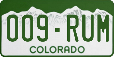 CO license plate 009RUM