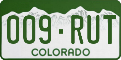 CO license plate 009RUT