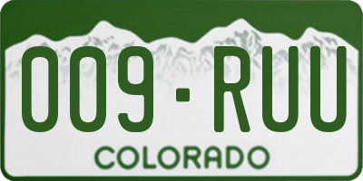 CO license plate 009RUU