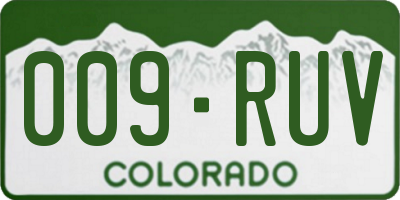 CO license plate 009RUV