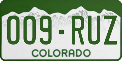 CO license plate 009RUZ