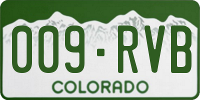 CO license plate 009RVB