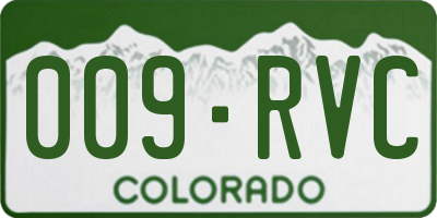 CO license plate 009RVC