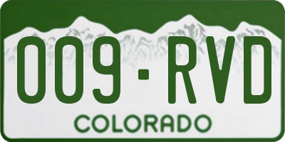 CO license plate 009RVD