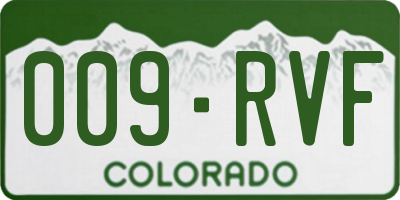 CO license plate 009RVF