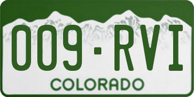 CO license plate 009RVI