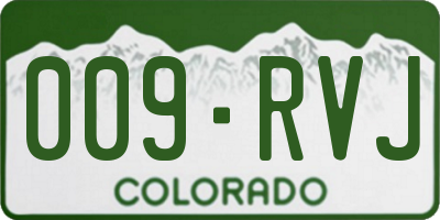 CO license plate 009RVJ