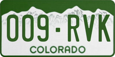 CO license plate 009RVK