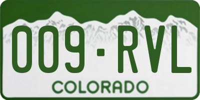 CO license plate 009RVL