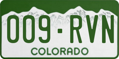 CO license plate 009RVN
