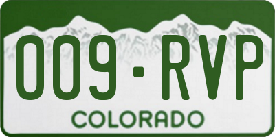 CO license plate 009RVP