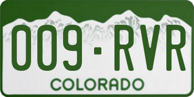 CO license plate 009RVR