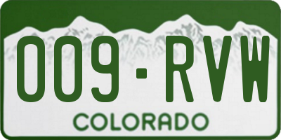 CO license plate 009RVW