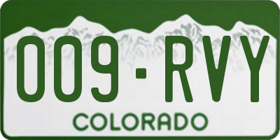 CO license plate 009RVY