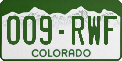 CO license plate 009RWF