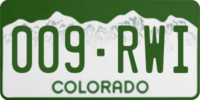 CO license plate 009RWI