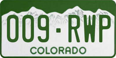 CO license plate 009RWP