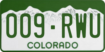 CO license plate 009RWU