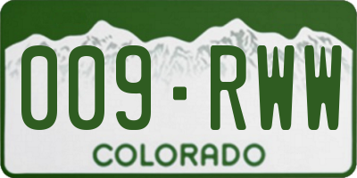 CO license plate 009RWW