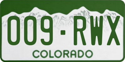 CO license plate 009RWX