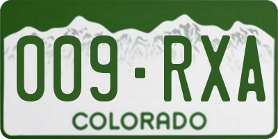 CO license plate 009RXA