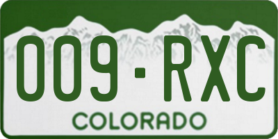 CO license plate 009RXC