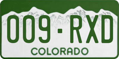 CO license plate 009RXD