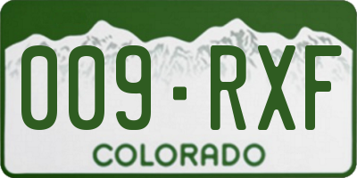 CO license plate 009RXF