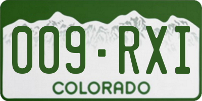 CO license plate 009RXI